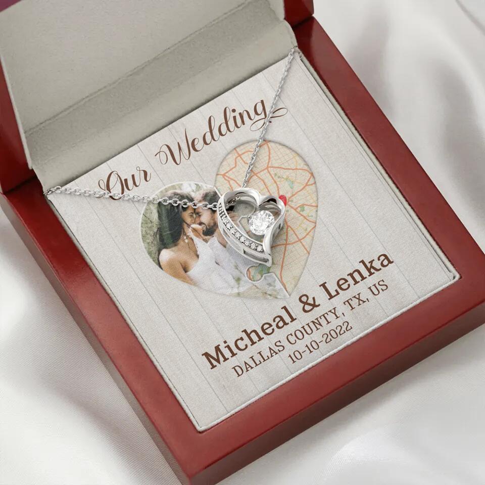 Our Wedding - Personalized White Gold Necklace