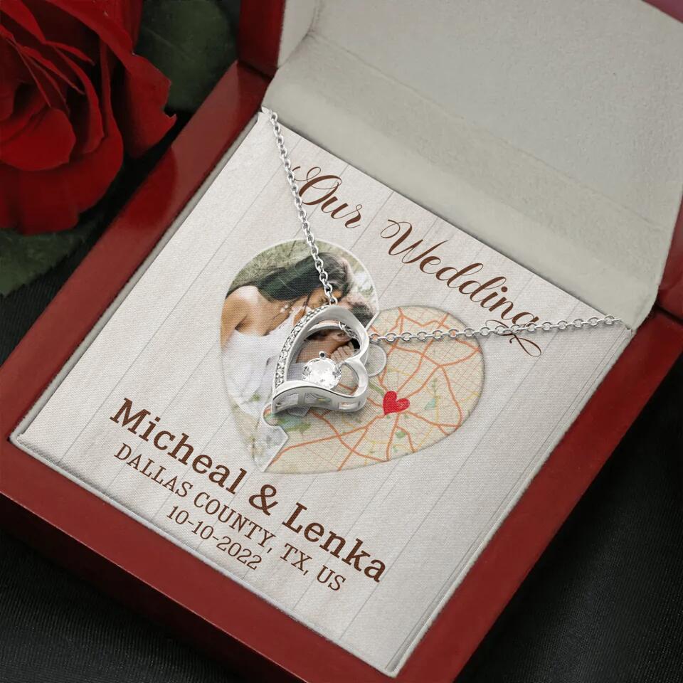 Our Wedding - Personalized White Gold Necklace