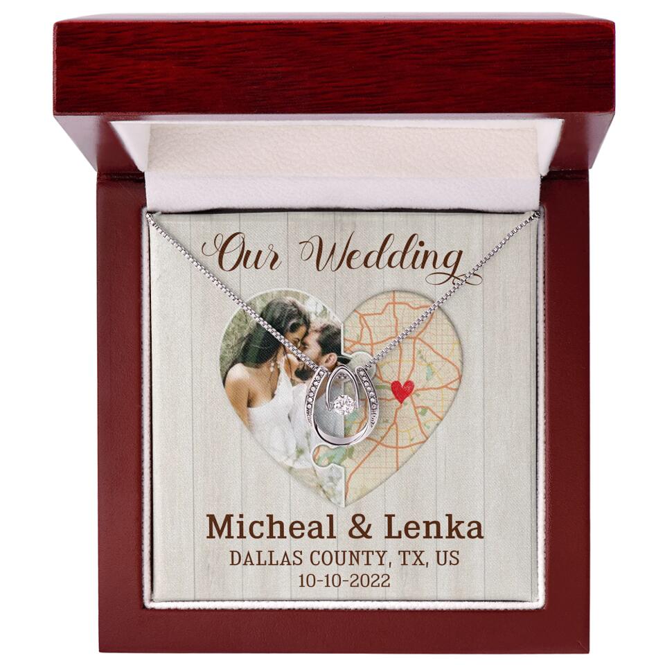 Our Wedding - Personalized White Gold Necklace