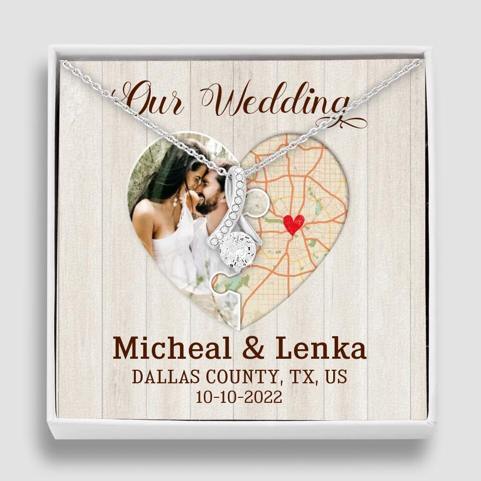 Our Wedding - Personalized White Gold Necklace