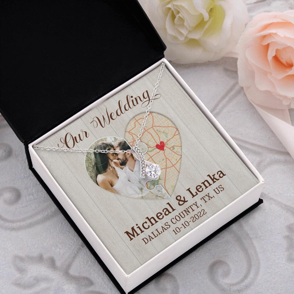 Our Wedding - Personalized White Gold Necklace