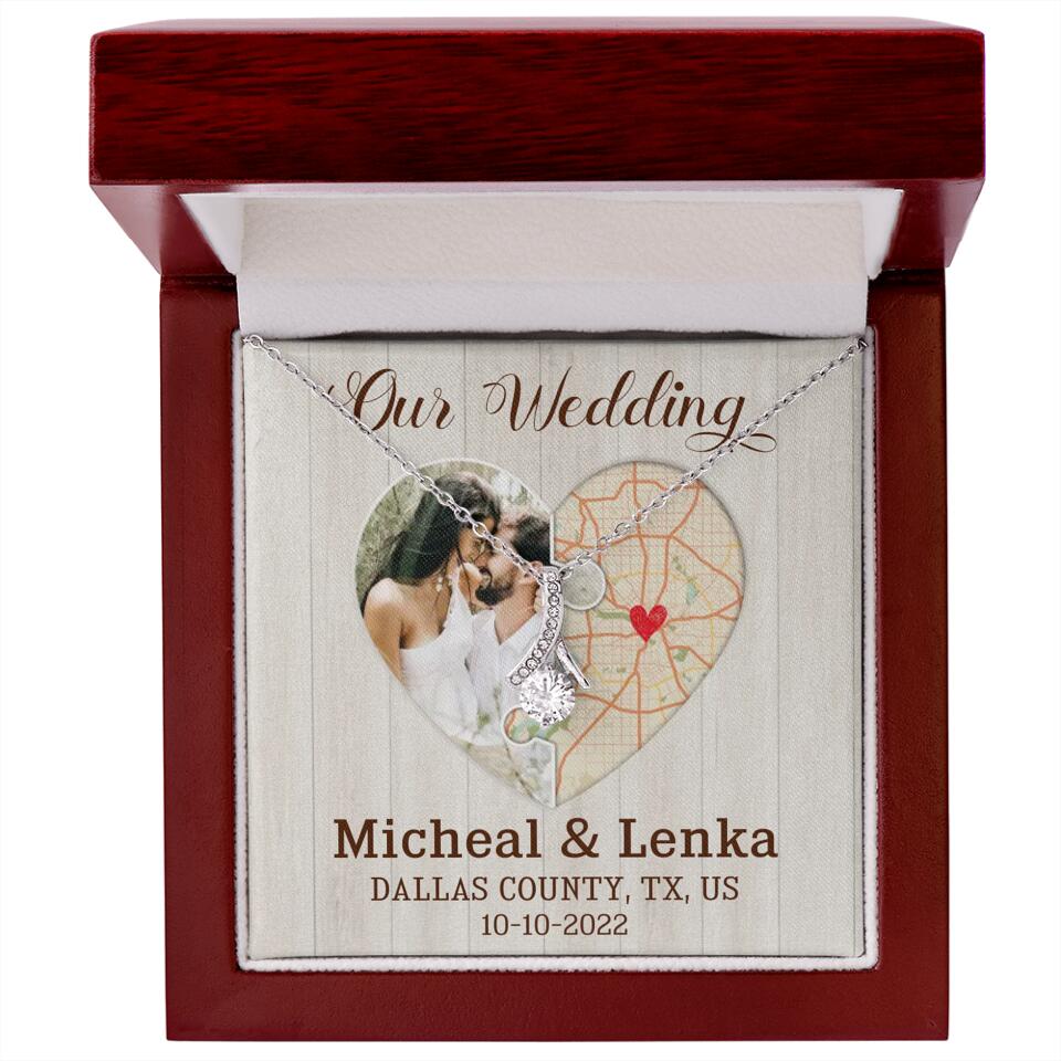 Our Wedding - Personalized White Gold Necklace