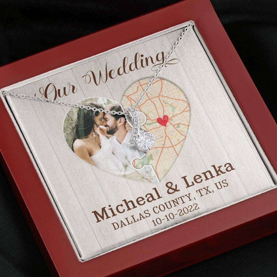 Our Wedding - Personalized White Gold Necklace