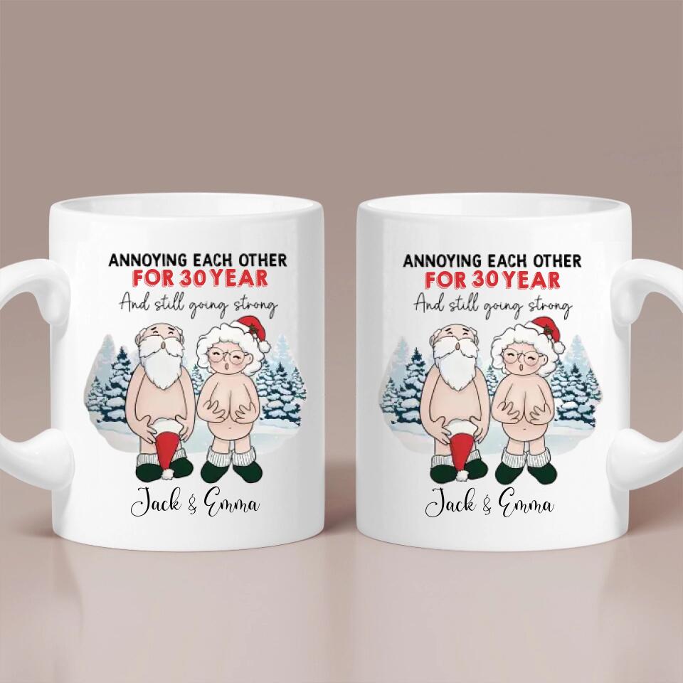 Annoying Each Other and Still Go Strong, Custom Accent Mug for Older Parents, Funny Christmas Couple Gifts