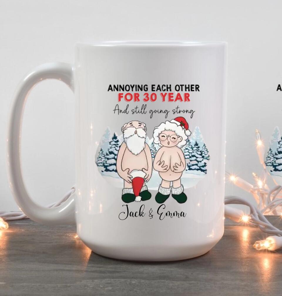 Annoying Each Other and Still Go Strong, Custom Accent Mug for Older Parents, Funny Christmas Couple Gifts
