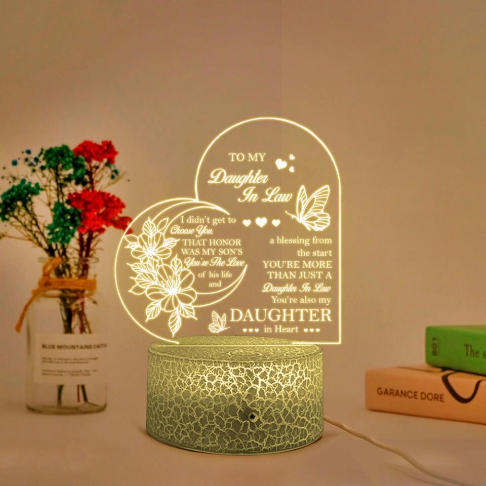 To My Daughter-In-Law - Personalized 3d Light - Table Lamp - Gift for Daughter in Law - Daughter in Law Gifts from Mother in Law