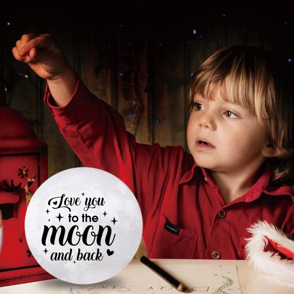 Personalized Valentine Gifts - Love You to The Moon and Back - Personalized Moon Lamp - Custom Image & Names - Couple Present