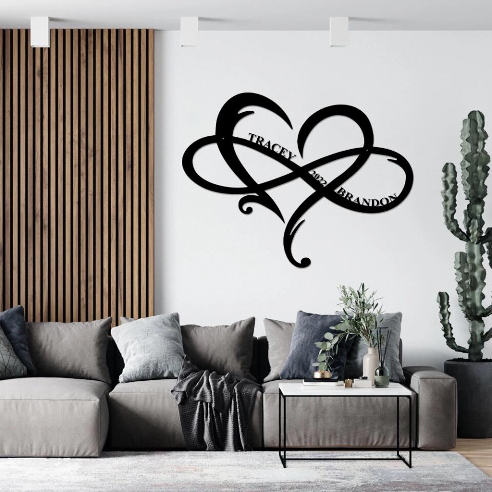 Infinity Love Personalized Cut Metal Sign Best Anniversary Gift
