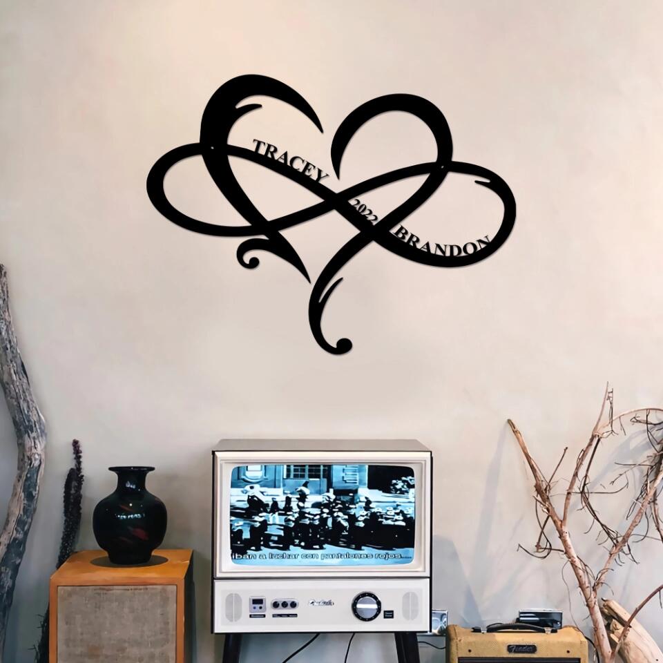 Infinity Love Personalized Cut Metal Sign Best Anniversary Gift