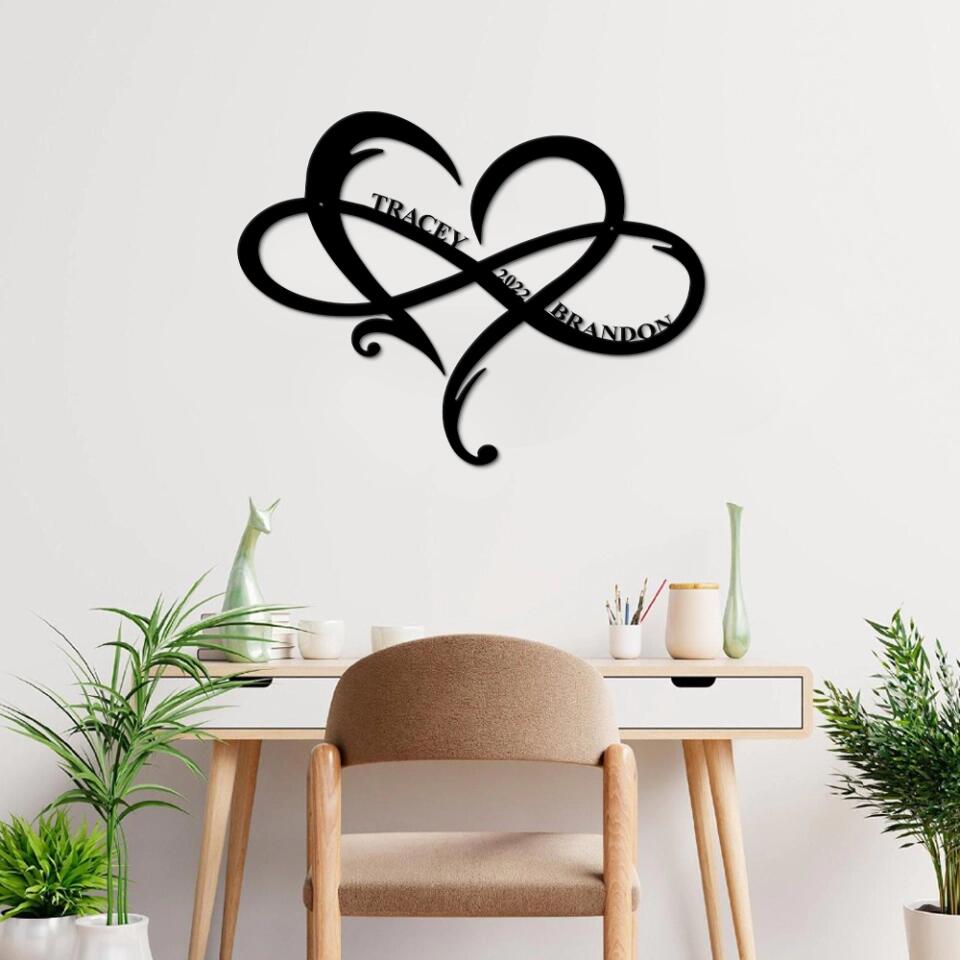 Infinity Love Cut Metal Sign - Best Anniversary Gift for Couplr, Him, For Her - 212IHNVSMT930