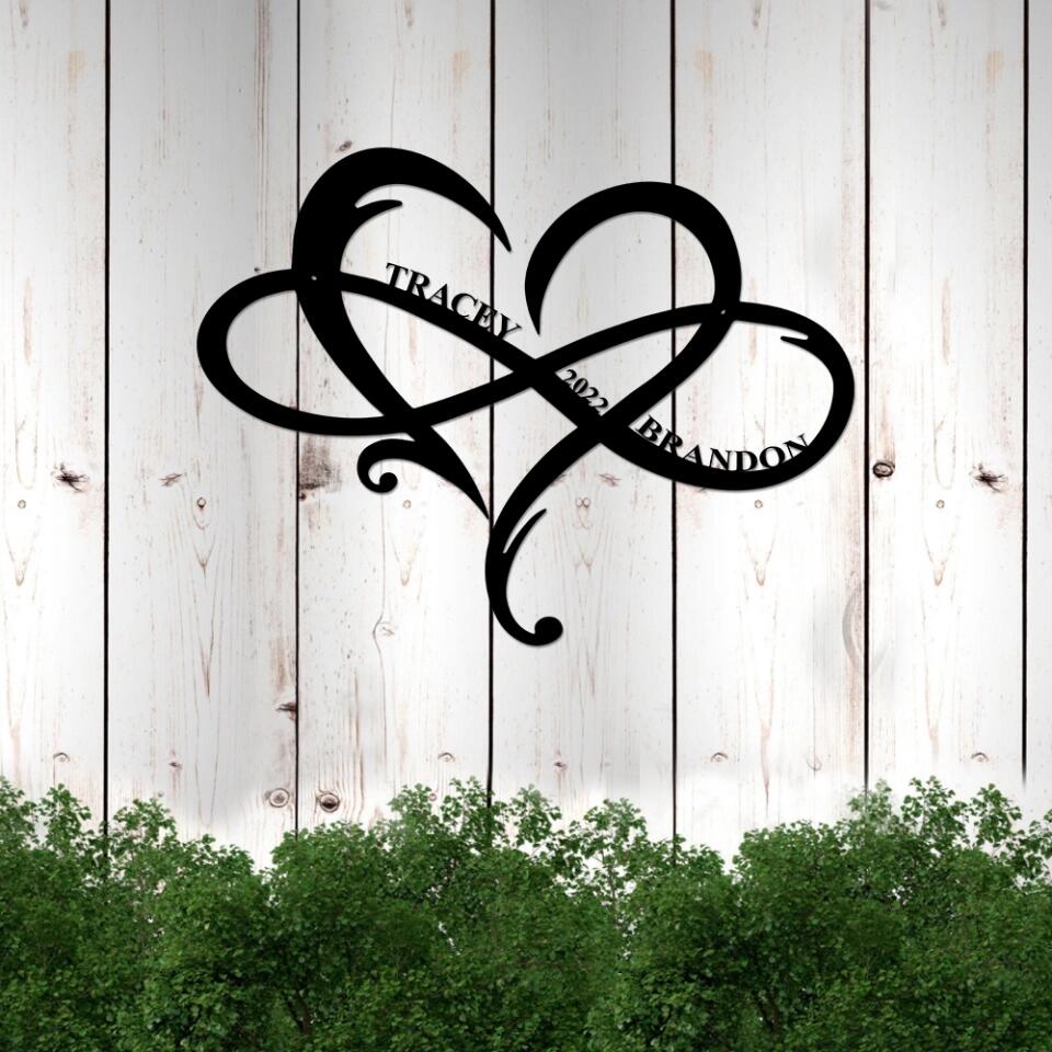 Infinity Love Cut Metal Sign - Best Anniversary Gift for Couplr, Him, For Her - 212IHNVSMT930