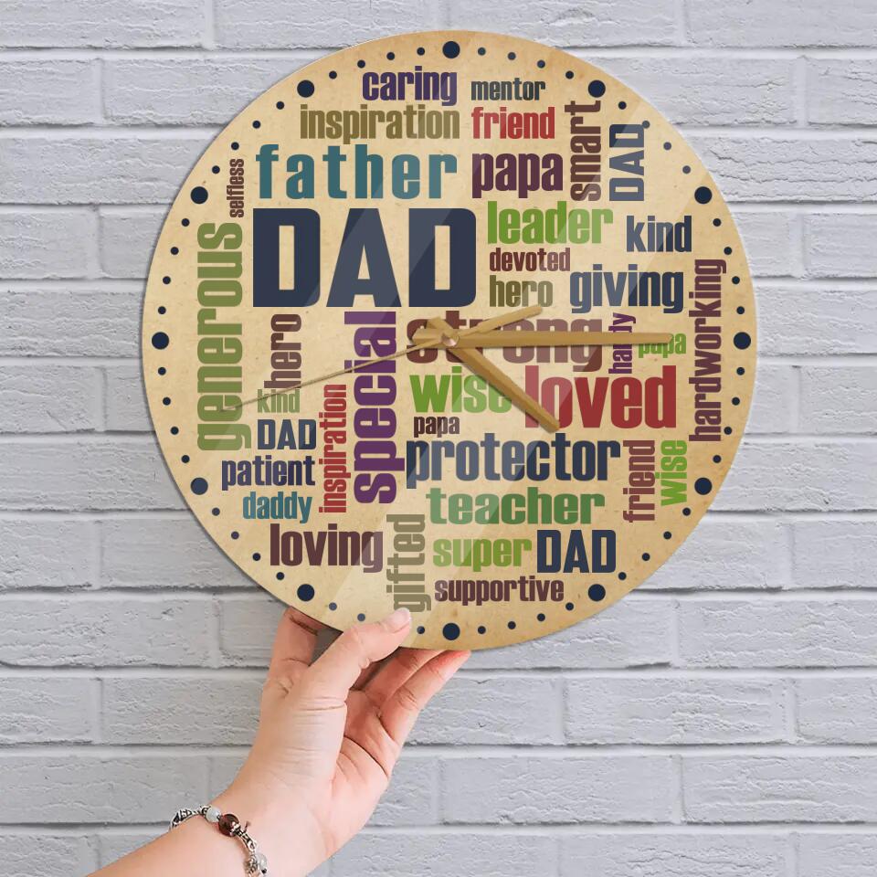 Dad Description Characters - Wall Clock Wall Art Home Decor - Best Gifts For Dad On Father's day Birthdays - 212IHPLNWC616