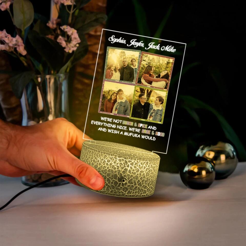 We're not Sugar & Spice and Everything Nice - Personalized Photo Printed Night Light - Gift For Best Friend