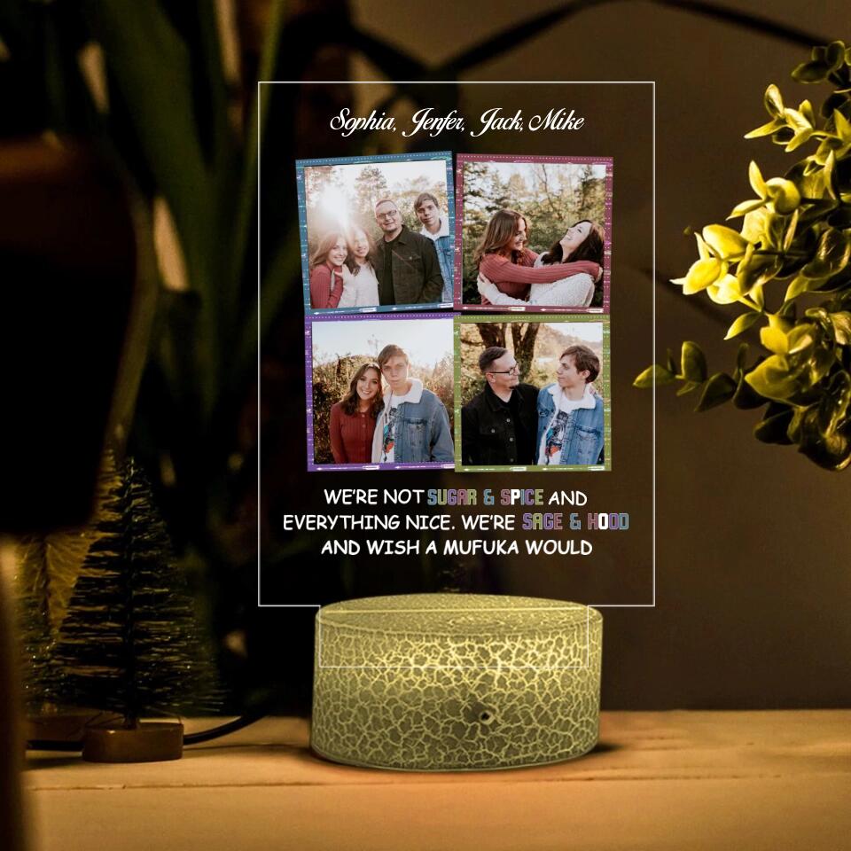 We&#39;re not Sugar &amp; Spice and Everything Nice - Personalized Photo Printed Night Light - Gift For Best Friend