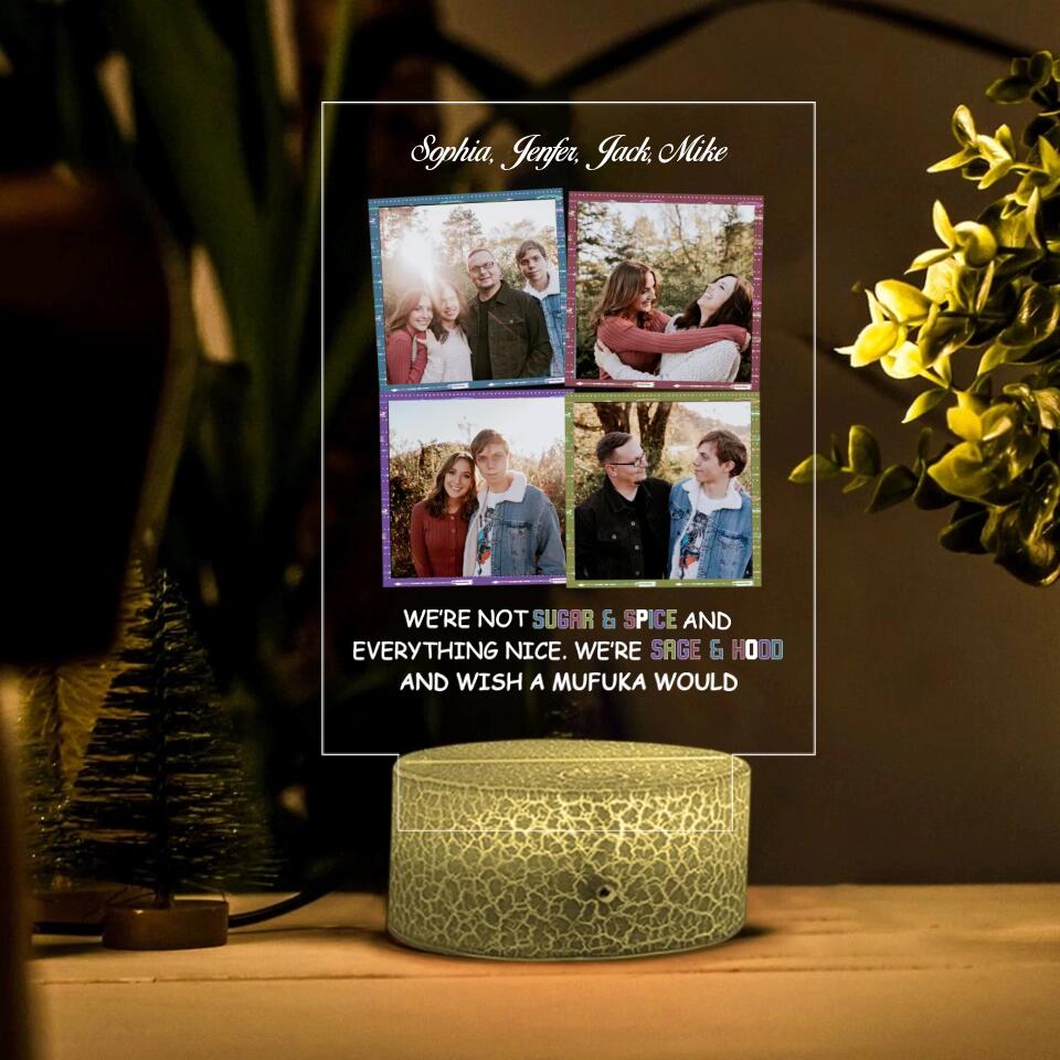We're not Sugar & Spice and Everything Nice - Personalized Photo Printed Night Light - Gift For Best Friend