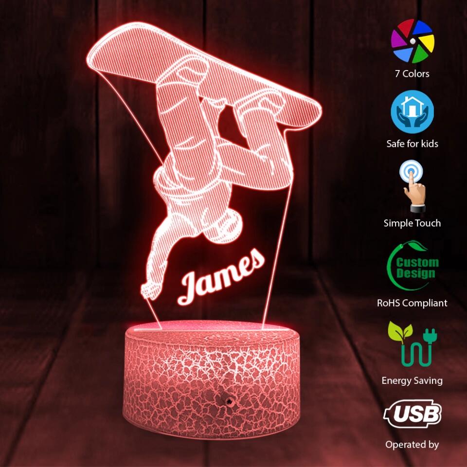 Snowboarder Positions - Personalized 3D Led Night - Gift For Snowboarder Skiing
