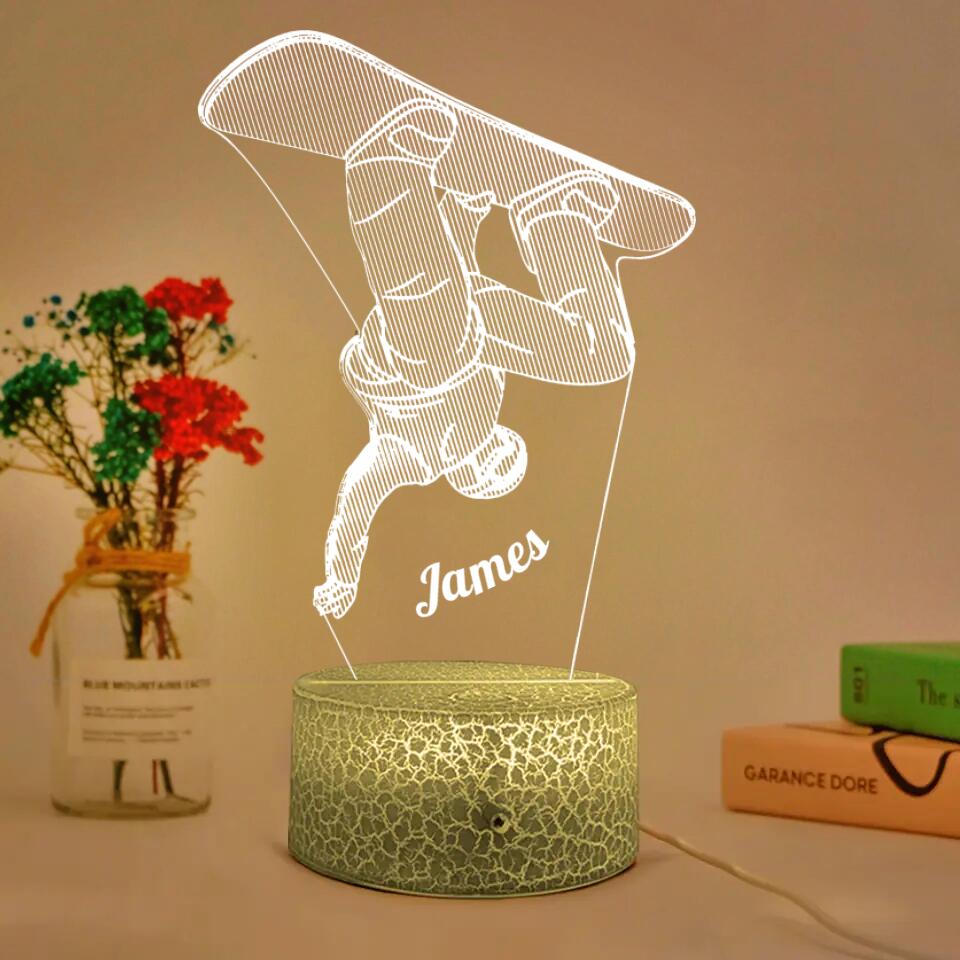 Snowboarder Positions - Personalized 3D Led Night - Gift For Snowboarder Skiing
