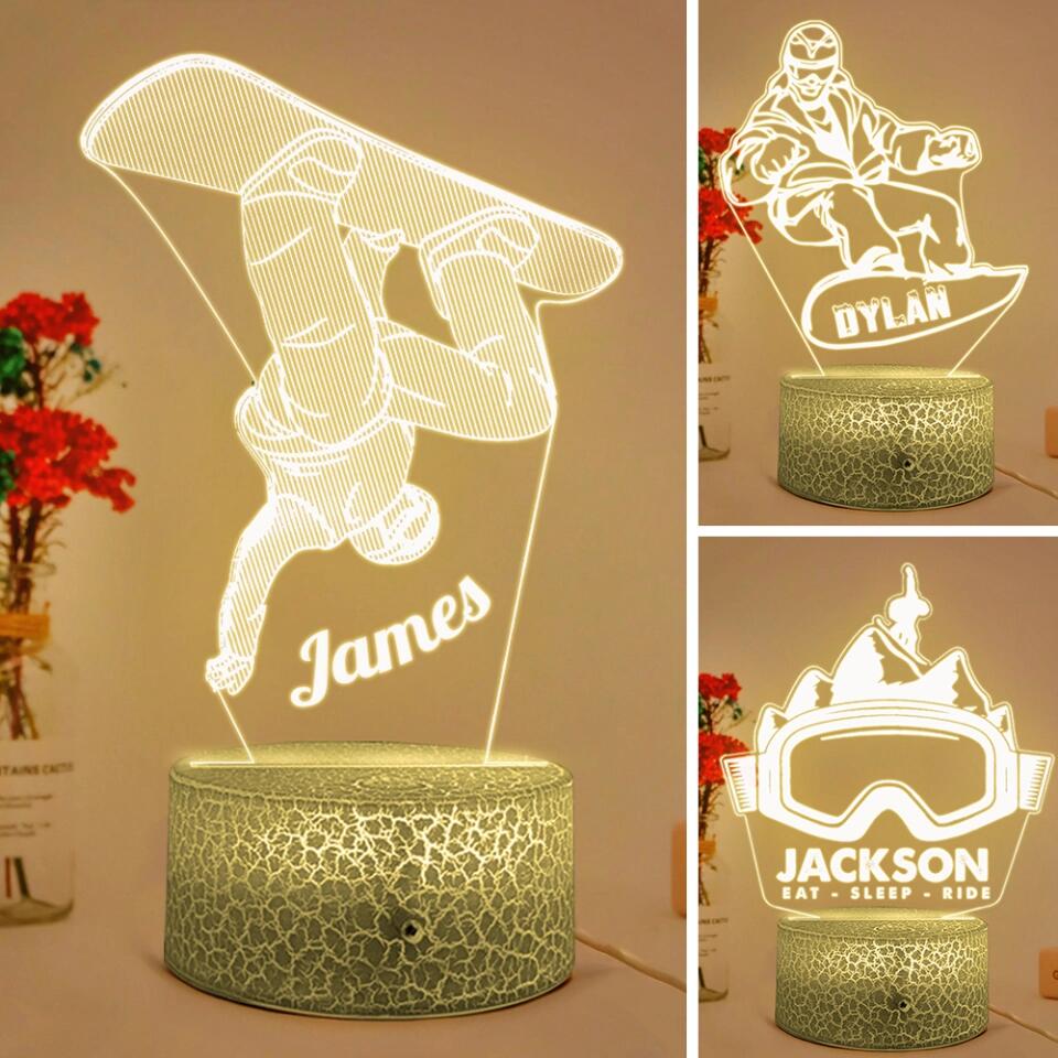 Snowboarder Positions - Personalized 3D Led Night - Gift For Snowboarder Skiing