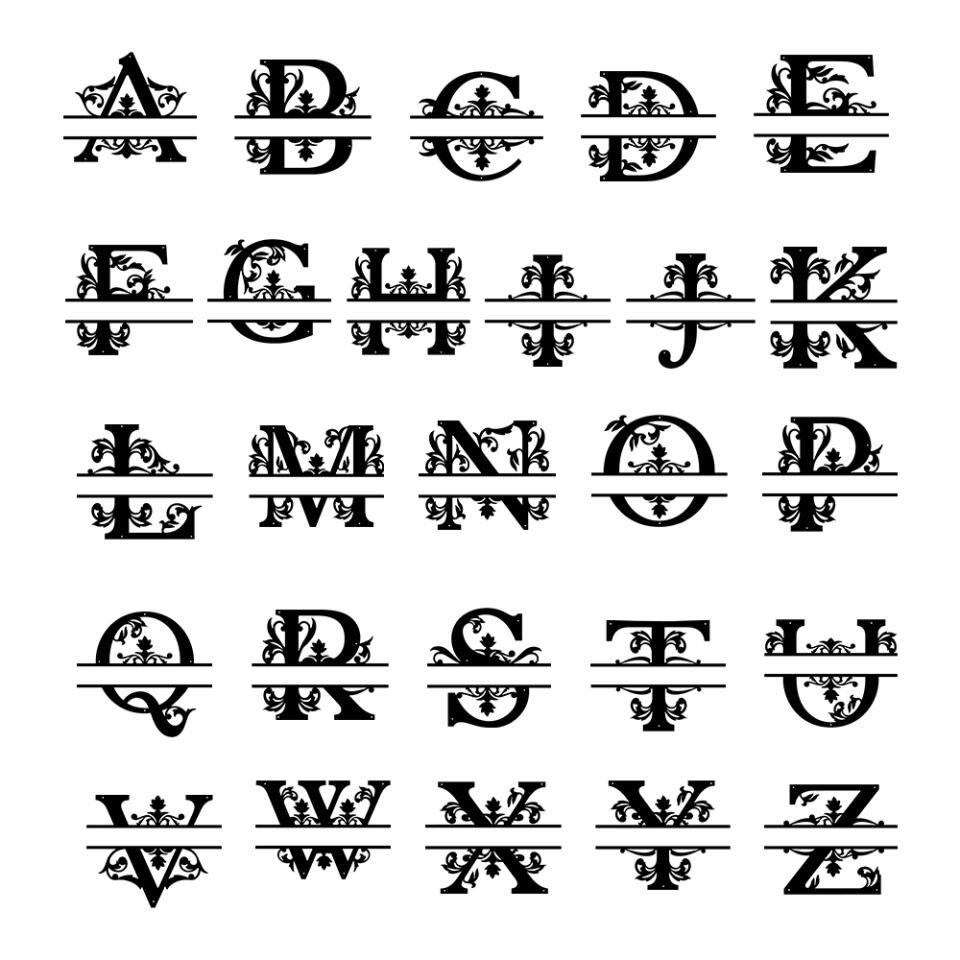 Big First Letter with Name - Personalized Monogram Metal Sign