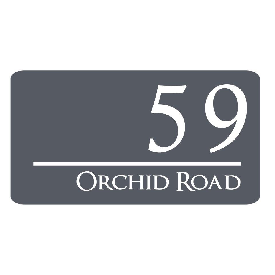 Custom Minimal Metal Address plaque - Personalized Metal Sign - Custom Number and Street Name