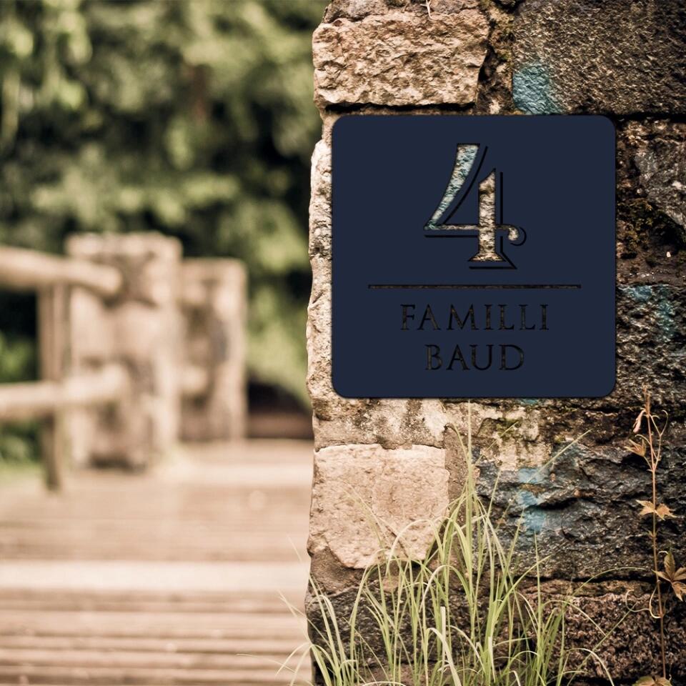 Custom Minimal Metal Address plaque - Personalized Metal Sign - Custom Number and Street Name