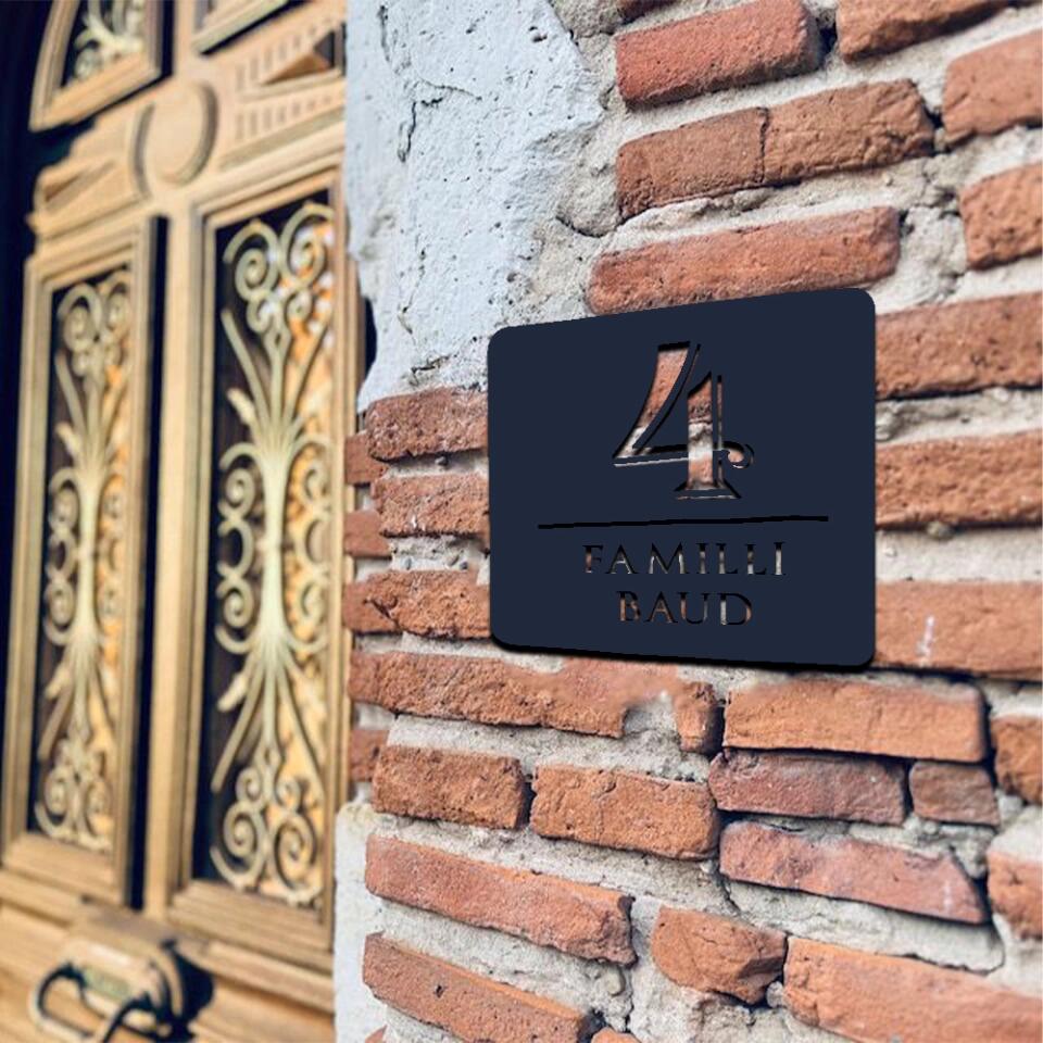 Custom Minimal Metal Address plaque - Personalized Metal Sign - Custom Number and Street Name