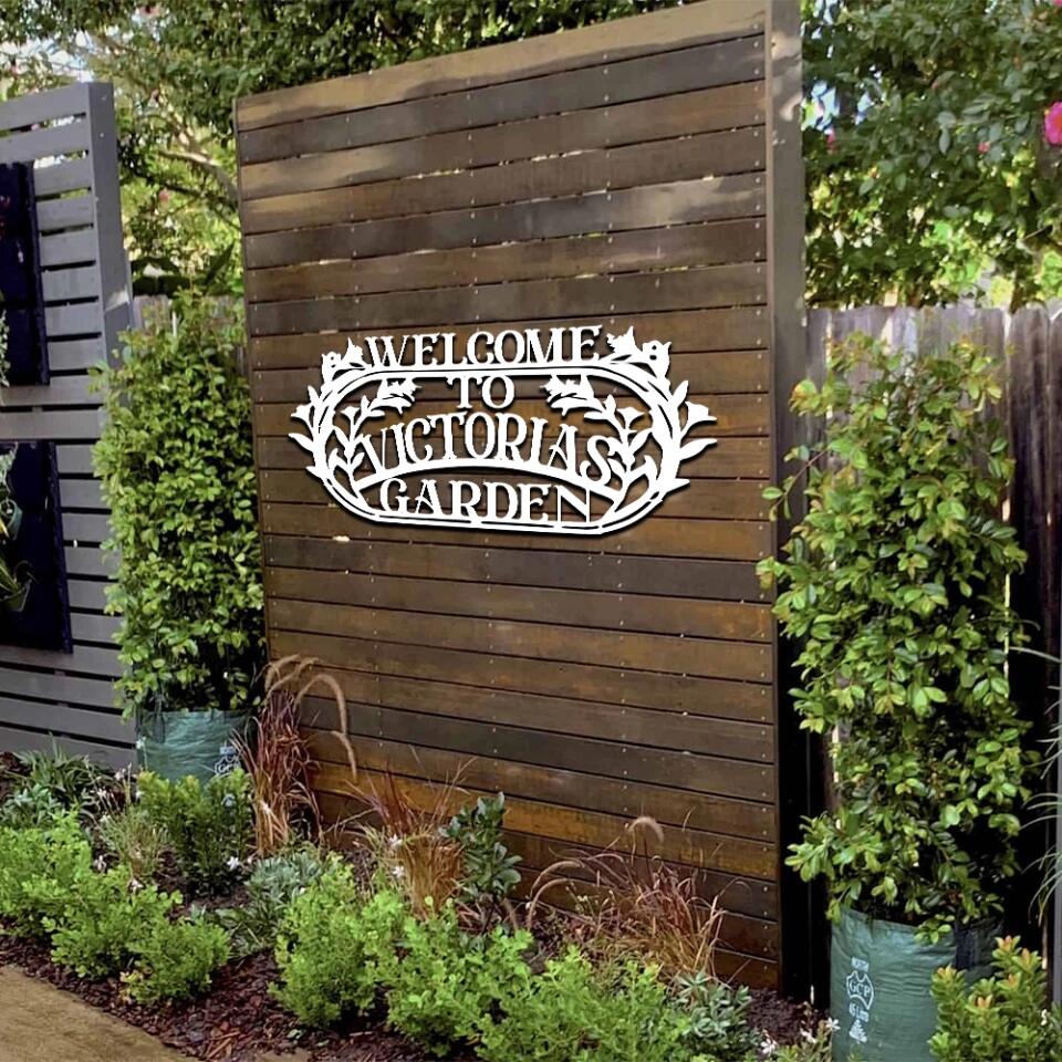 Welcome to Grandma Garden Personalized Metal Sign