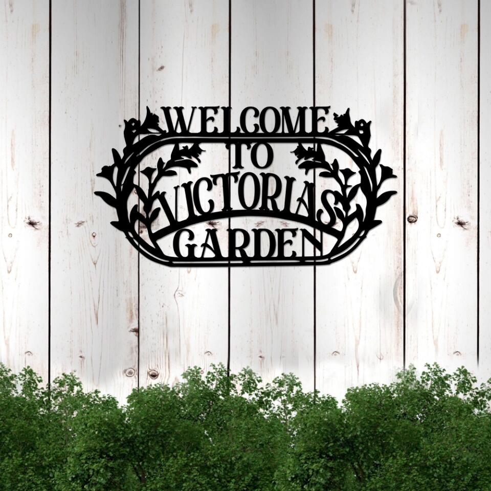 Welcome to Grandma Garden Personalized Metal Sign