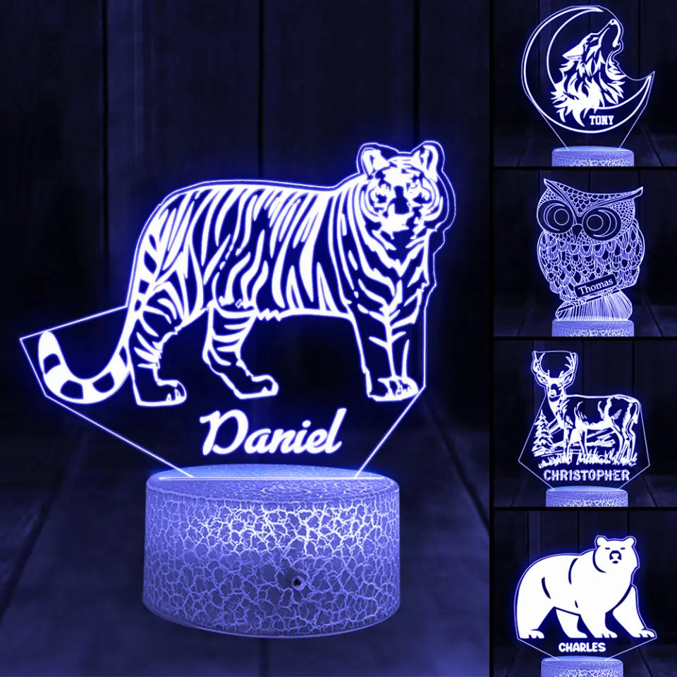 Spirit Animal - Deer Tiger Bear Owl Wolf Personalized 3D Led Light
