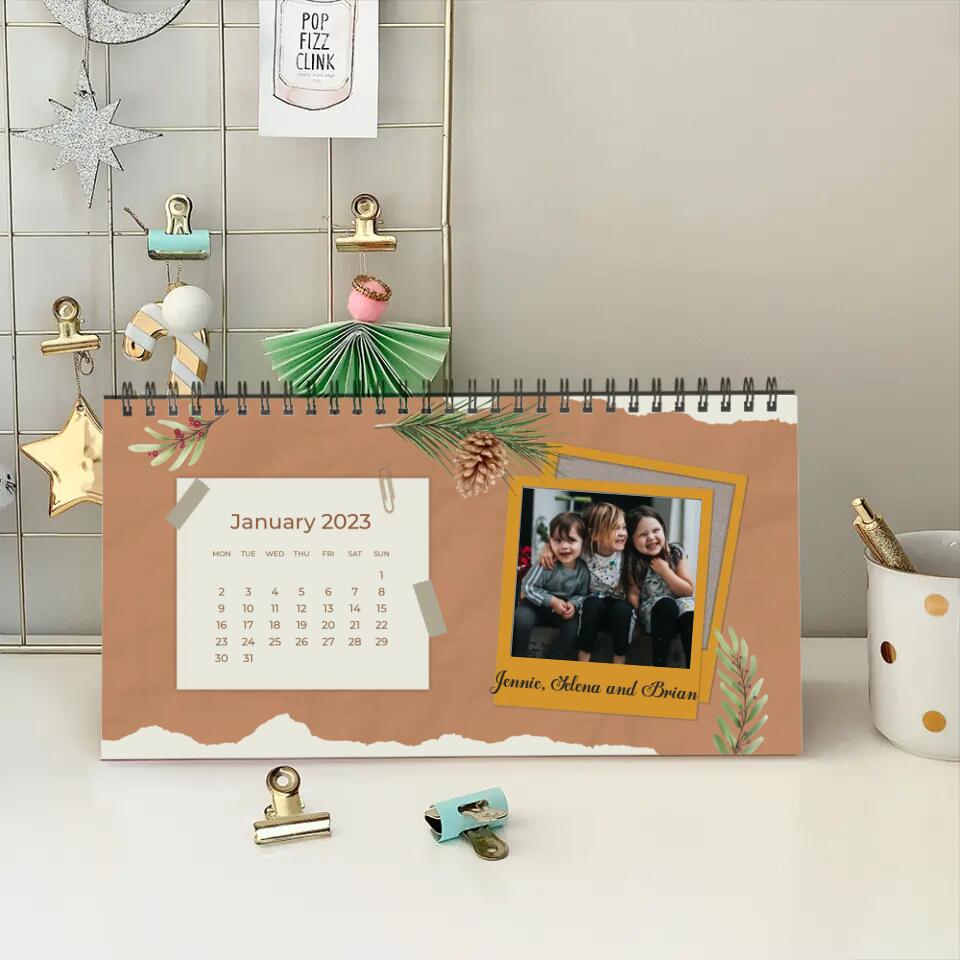 Custom Photo and Message - Personalized Desk Calendar 2025