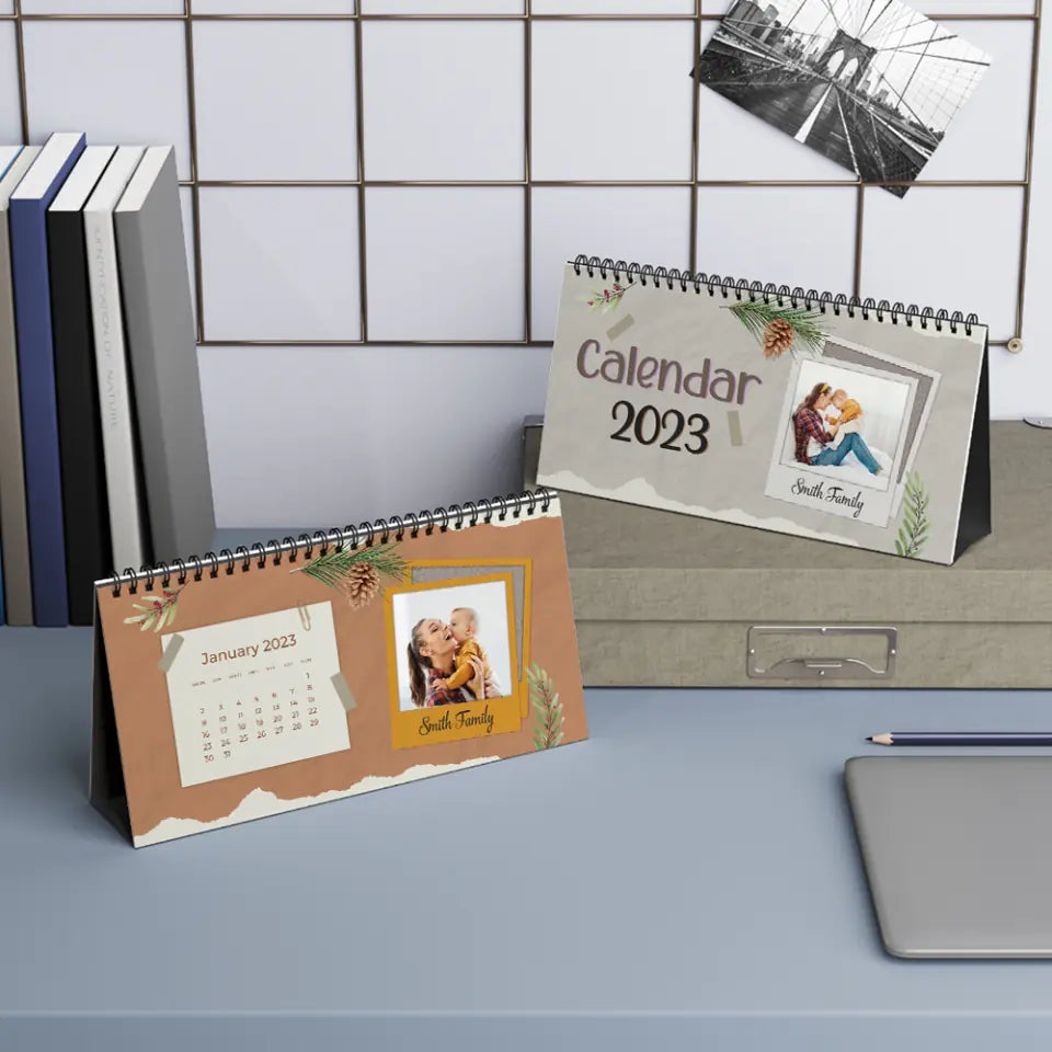 Custom Photo and Message - Personalized Desk Calendar 2024