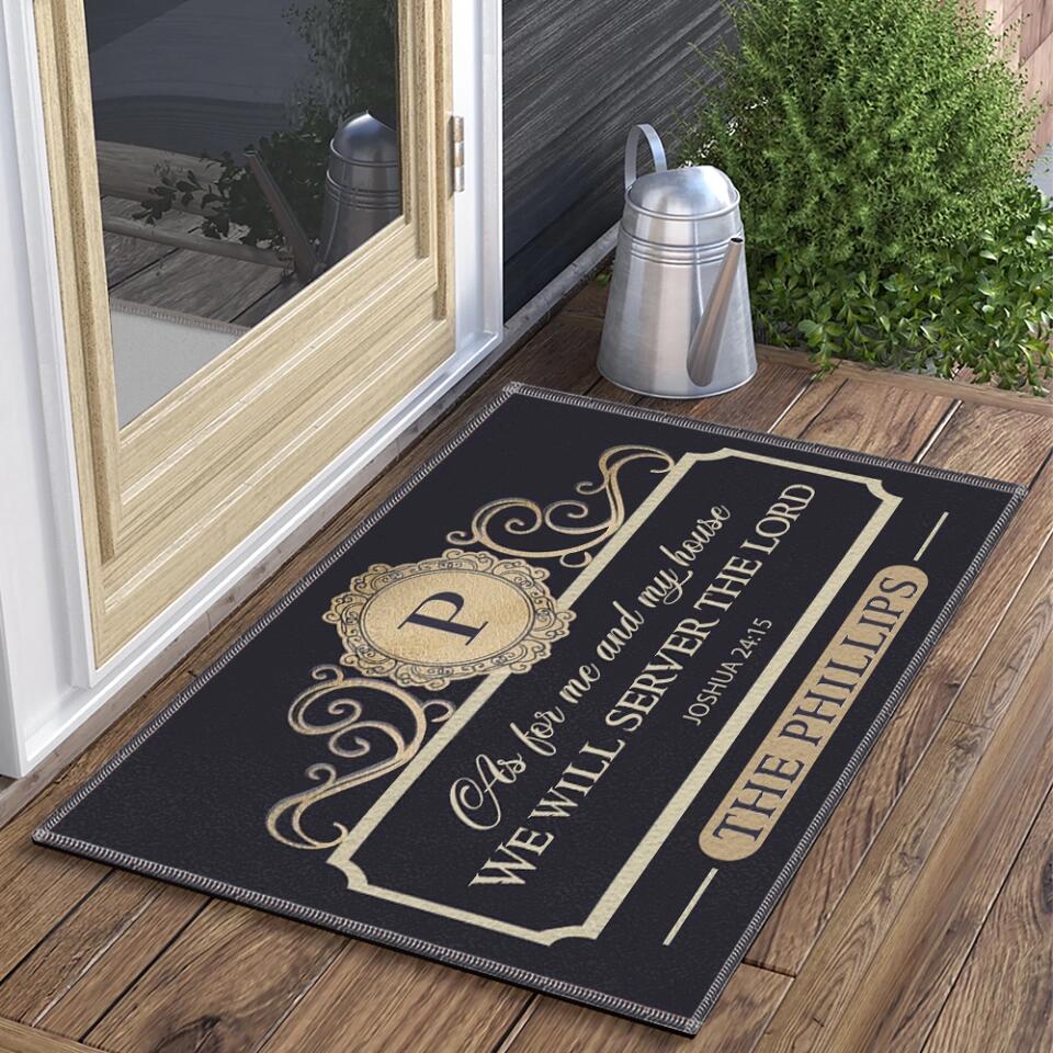 Ask for Me and My House We Will Server The Lord Personalized Doormat