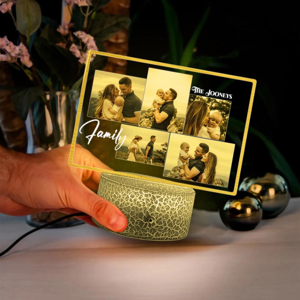 Multi Photo Frame Personalized Night Light - Gift For Couple, Family