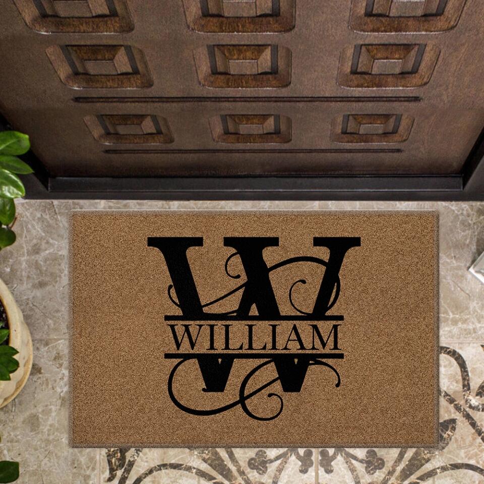 Custom Name Letter Monogram Doormat - House Warming Present Idea - Birthday Gifts