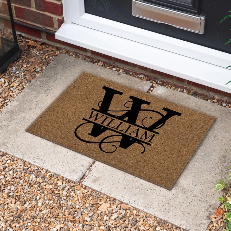 Custom Name Letter Monogram Doormat - House Warming Present Idea - Birthday Gifts