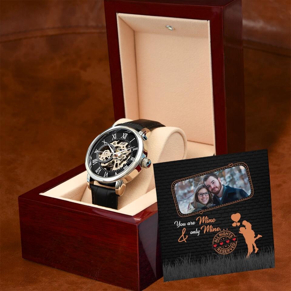 Personalized Valentine Gifts - You are Mine Envelope Style - Personalized Watch - Valentine Anniversary Gift for Him