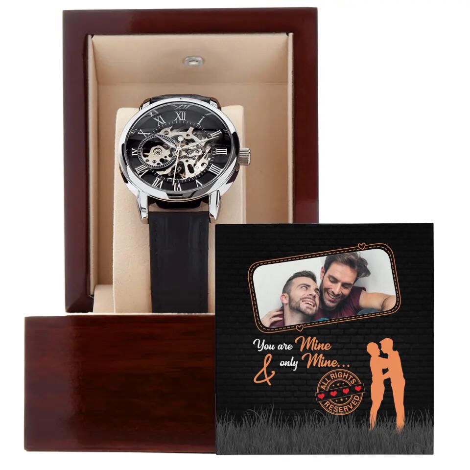 Personalized Valentine Gifts - You are Mine Envelope Style - Personalized Watch - Valentine Anniversary Gift for Him