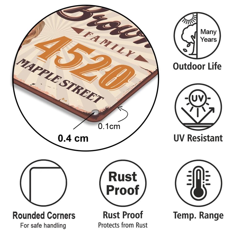 Personalized Valentine Gifts - Drawing Chibi Couple Address Sign For Yard - Housewarming Gifts - Custom Metal Sign - Anniversary Gift For Couples