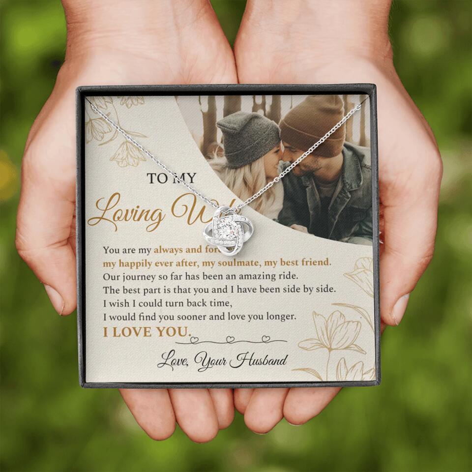Personalized Valentine Gifts - To My Loving Wife Love Quotes For Her Custom Necklace Valentine Gift For Wife