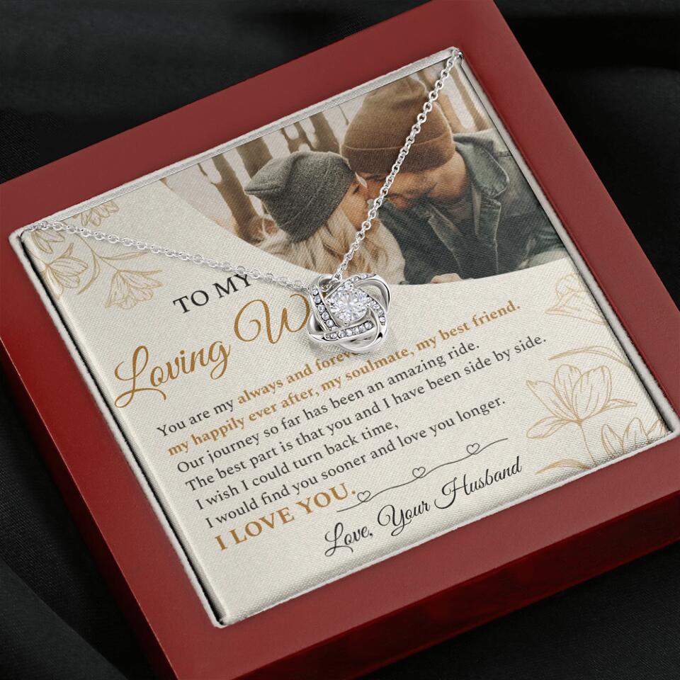Personalized Valentine Gifts - To My Loving Wife Love Quotes For Her Custom Necklace Valentine Gift For Wife