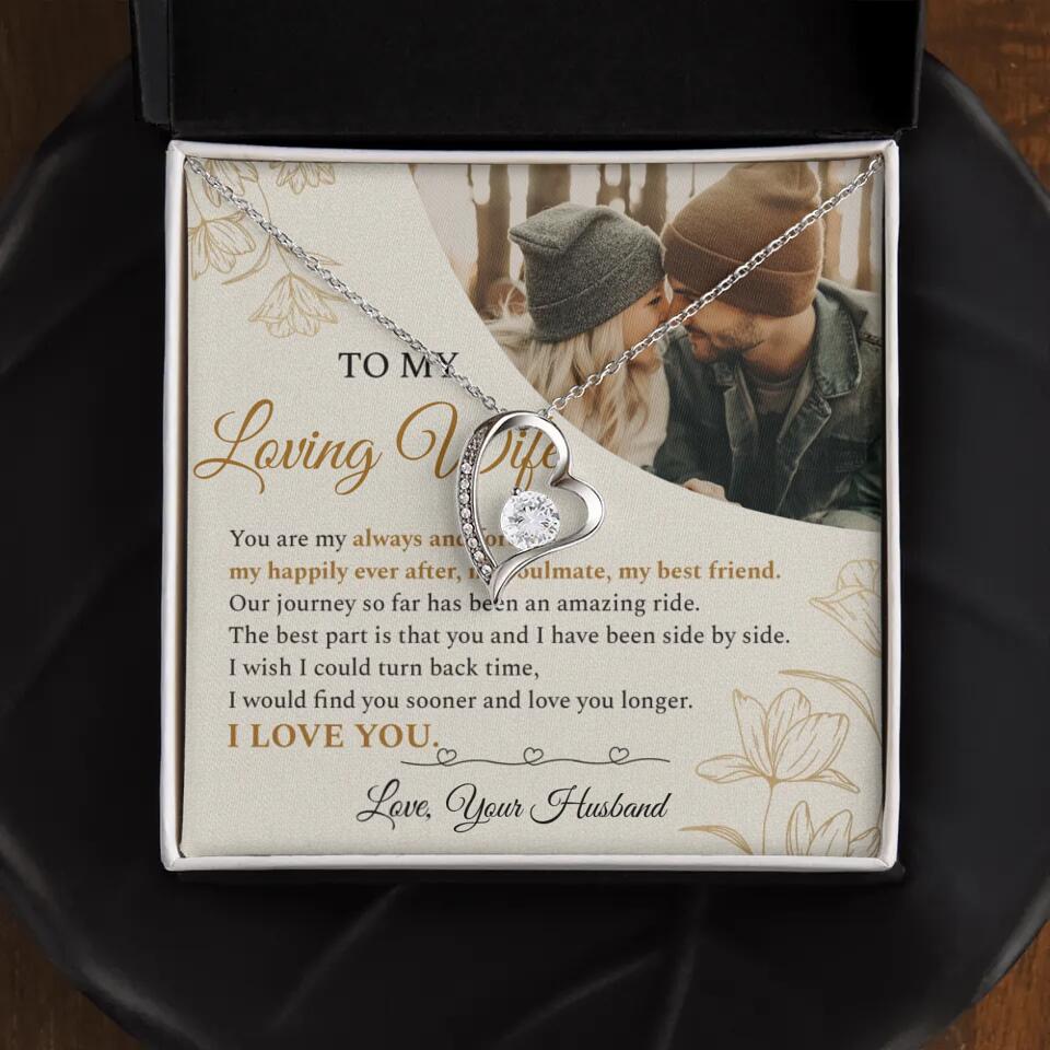 Personalized Valentine Gifts - To My Loving Wife Love Quotes For Her Custom Necklace Valentine Gift For Wife