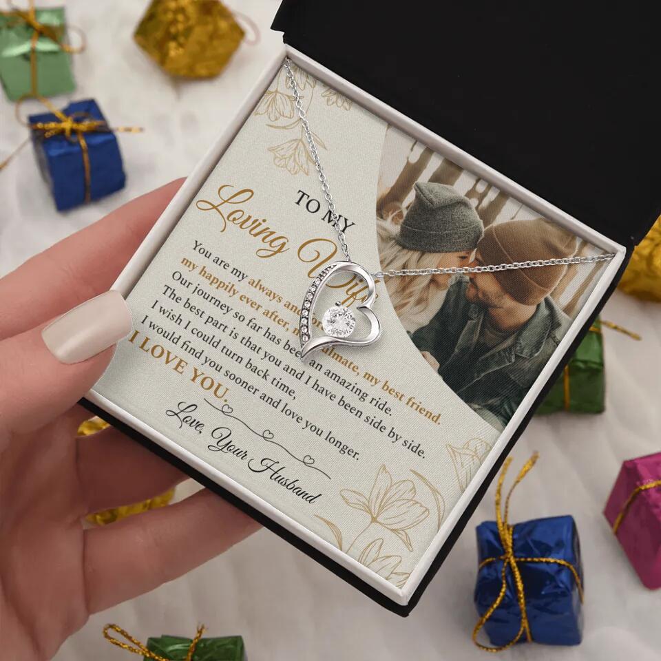 Personalized Valentine Gifts - To My Loving Wife Love Quotes For Her Custom Necklace Valentine Gift For Wife