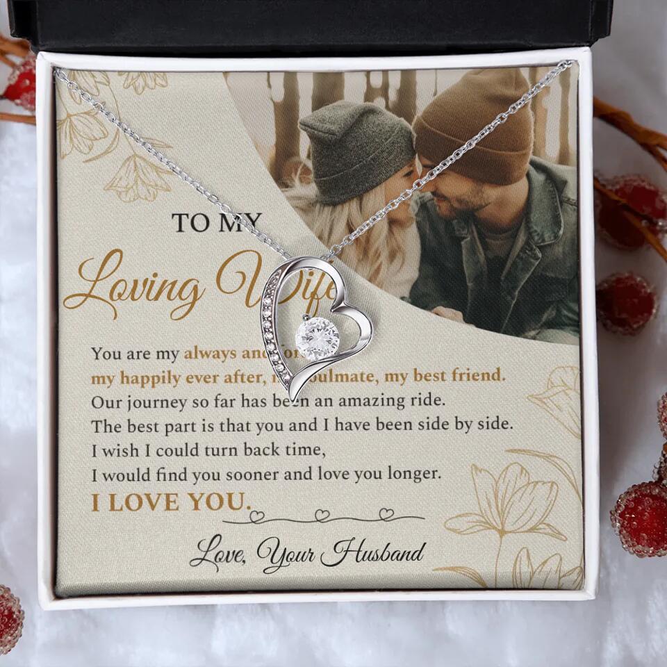 Personalized Valentine Gifts - To My Loving Wife Love Quotes For Her Custom Necklace Valentine Gift For Wife