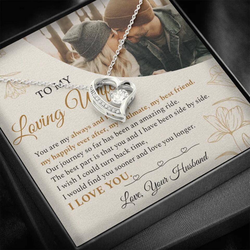 Personalized Valentine Gifts - To My Loving Wife Love Quotes For Her Custom Necklace Valentine Gift For Wife