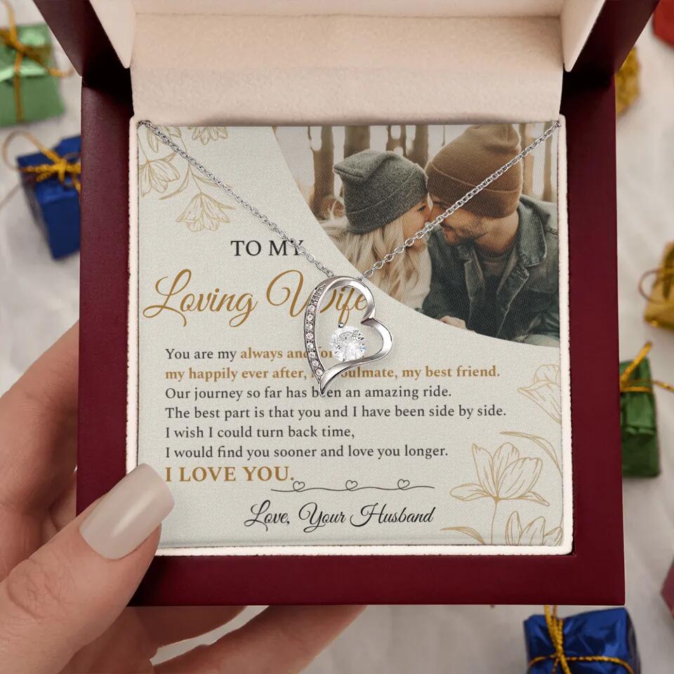 Personalized Valentine Gifts - To My Loving Wife Love Quotes For Her Custom Necklace Valentine Gift For Wife