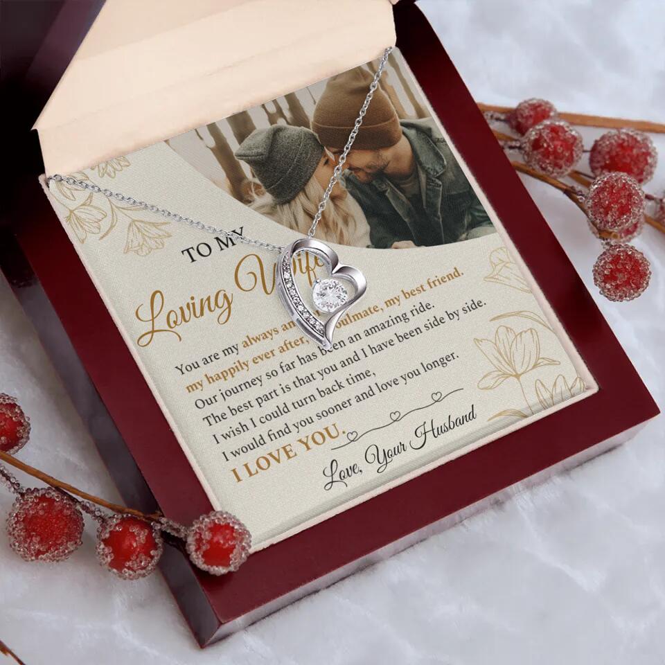 Personalized Valentine Gifts - To My Loving Wife Love Quotes For Her Custom Necklace Valentine Gift For Wife