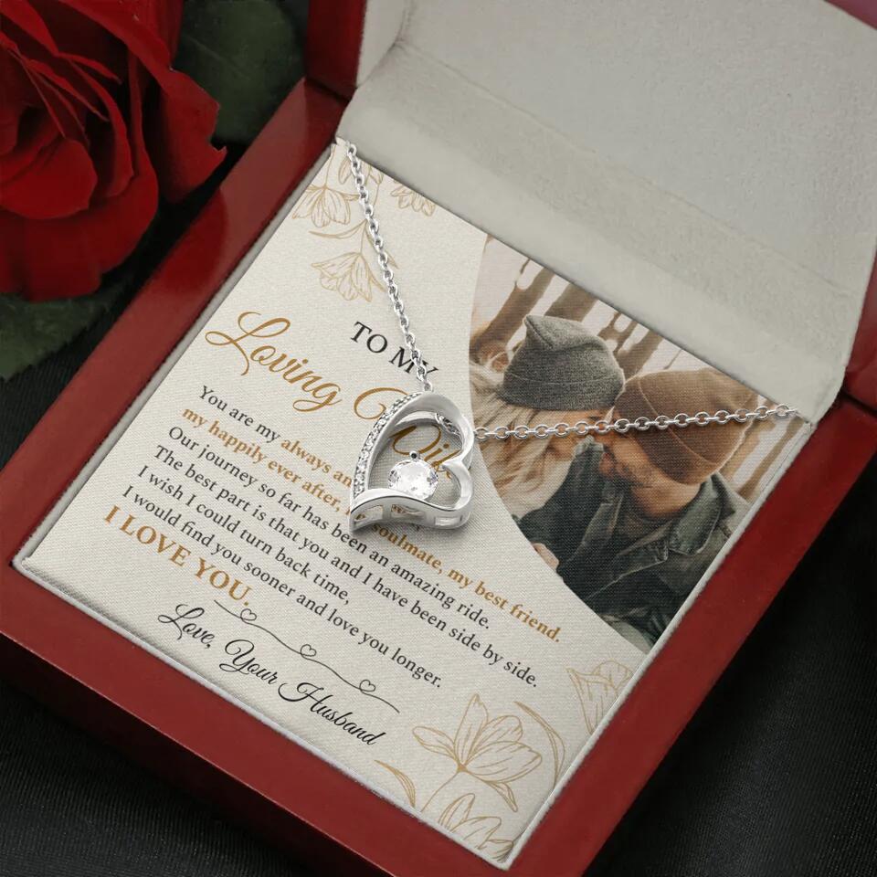 Personalized Valentine Gifts - To My Loving Wife Love Quotes For Her Custom Necklace Valentine Gift For Wife