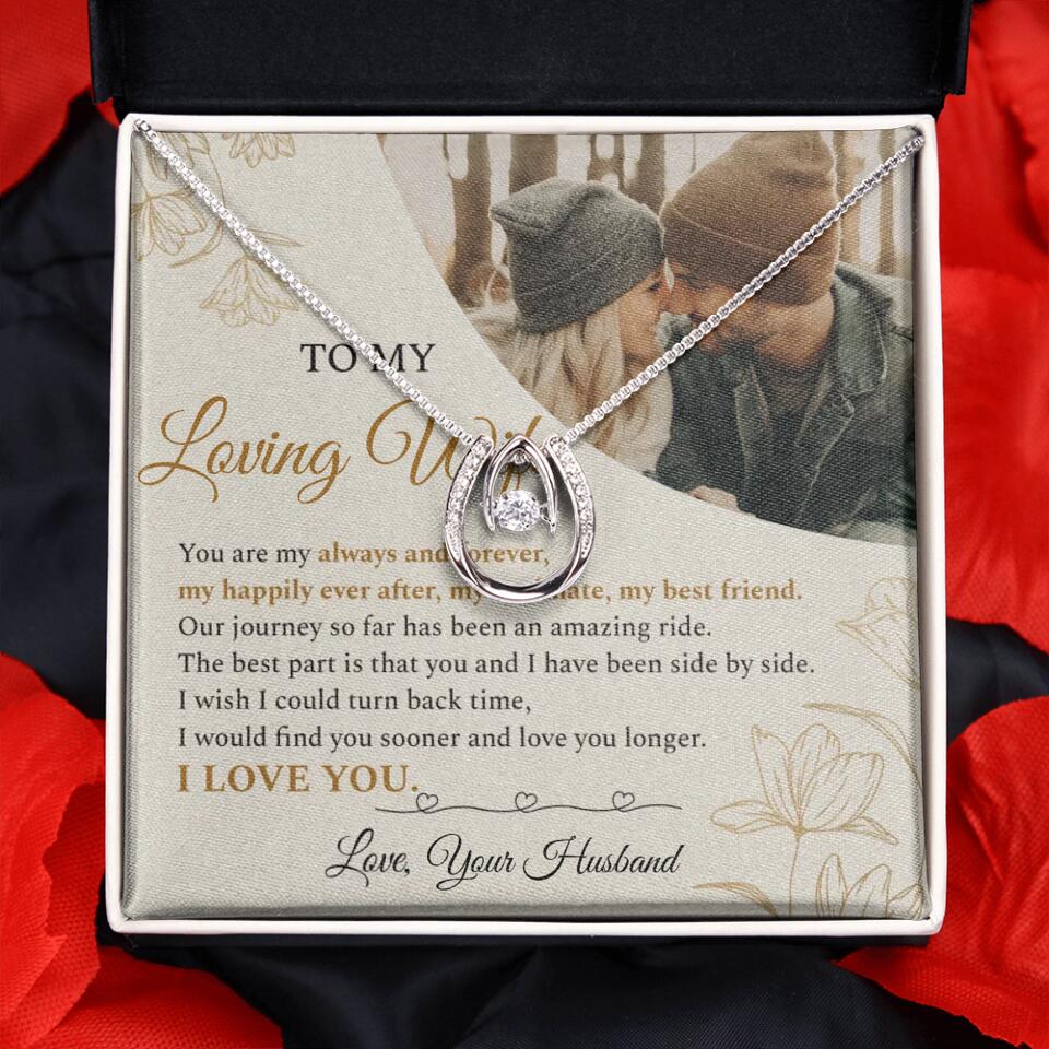 Personalized Valentine Gifts - To My Loving Wife Love Quotes For Her Custom Necklace Valentine Gift For Wife