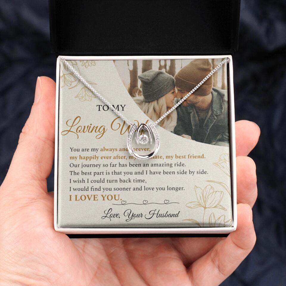 Personalized Valentine Gifts - To My Loving Wife Love Quotes For Her Custom Necklace Valentine Gift For Wife