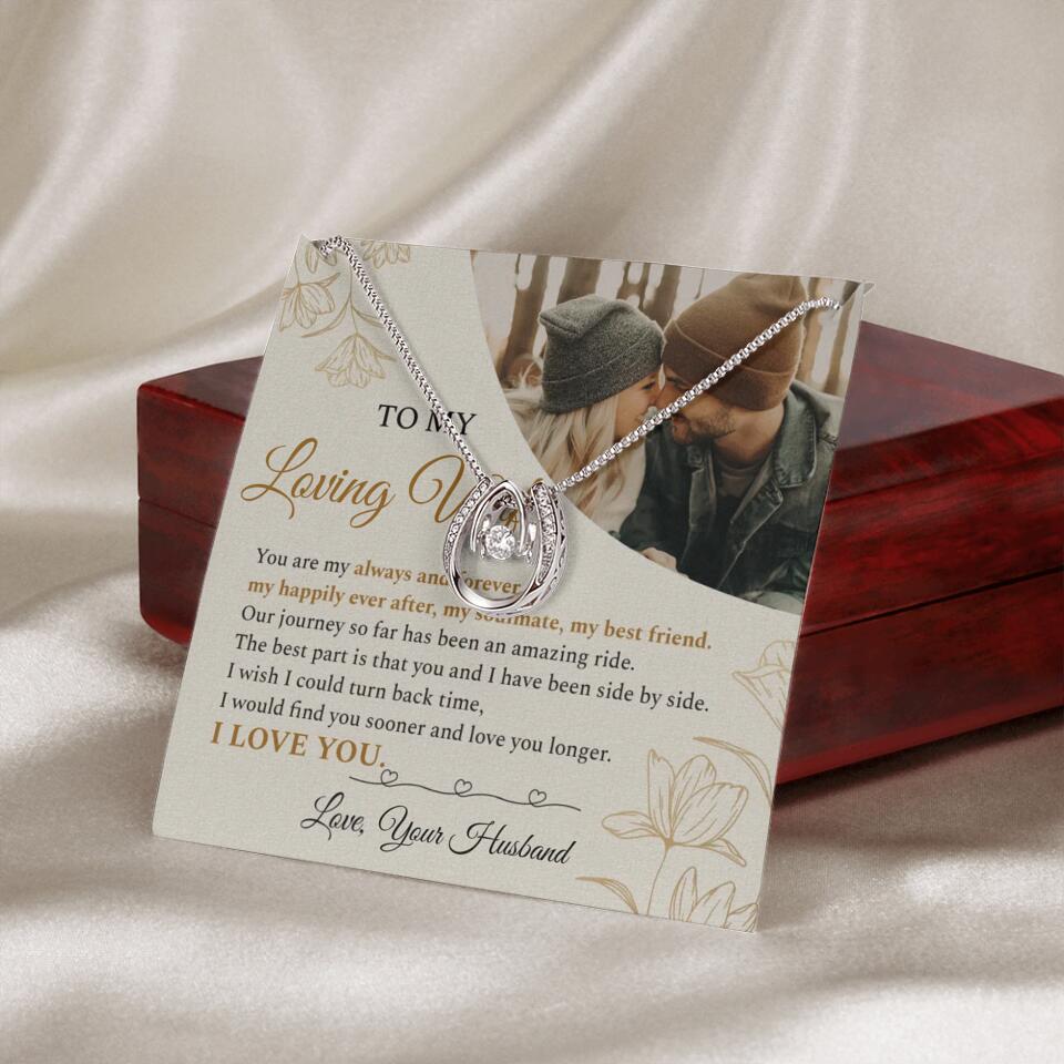 Personalized Valentine Gifts - To My Loving Wife Love Quotes For Her Custom Necklace Valentine Gift For Wife